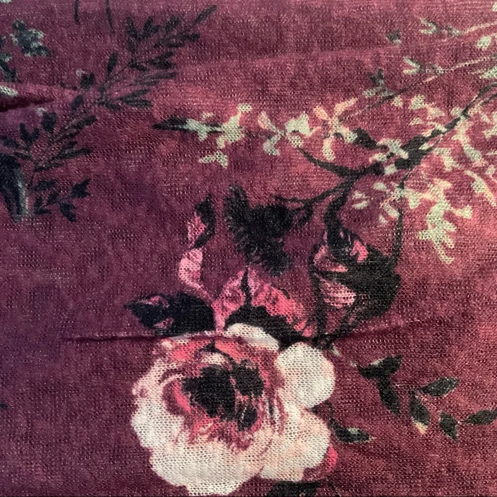 Self Esteem Boho Floral Print Burgundy Infinity Scarf - Picture 7 of 7